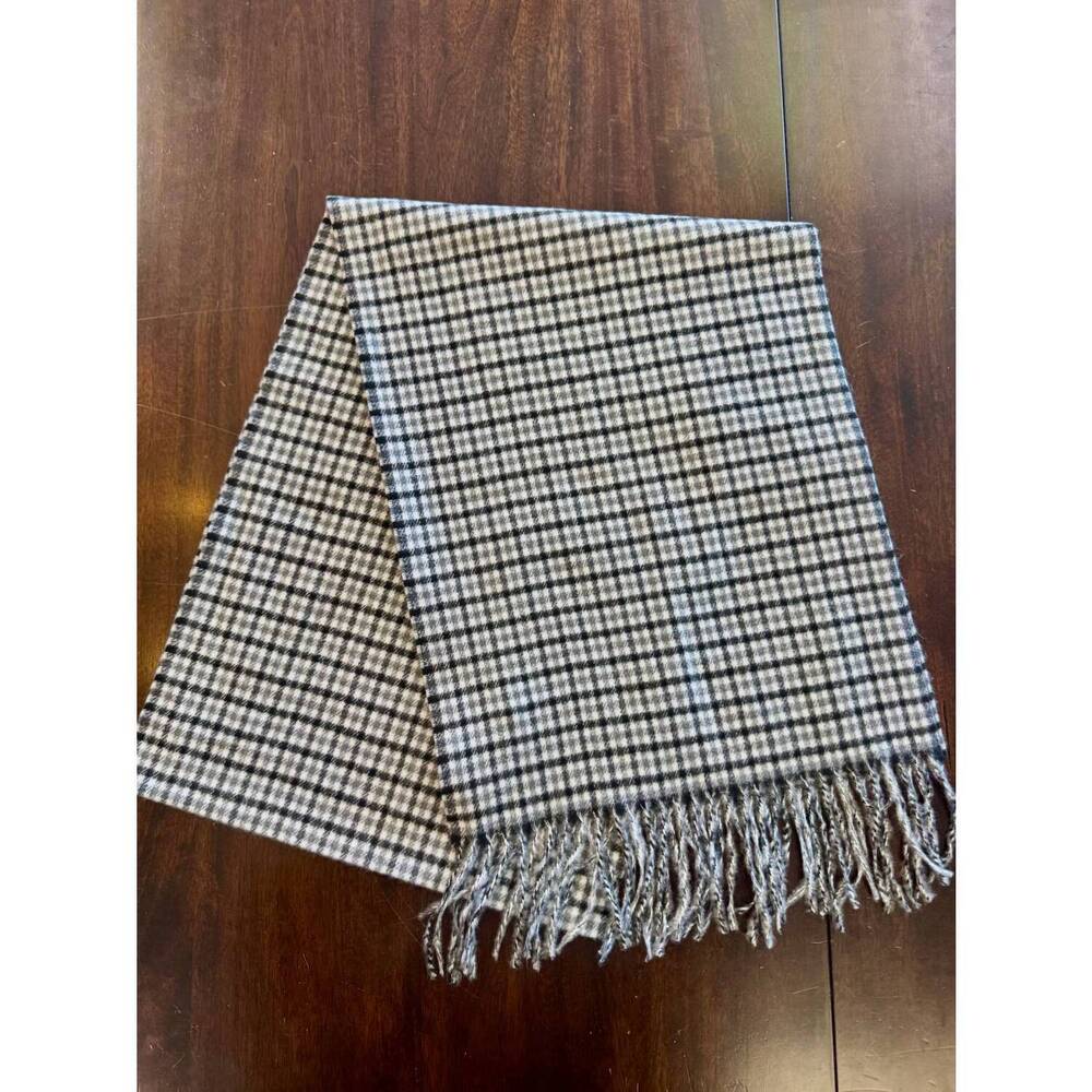 NEW SILVERSILK unisex premium cashmere scarf in white check